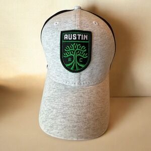 New Era 39THIRTY Austin FC Trucker‎ Hat Grey Black Mesh Stretch Fit Medium Large